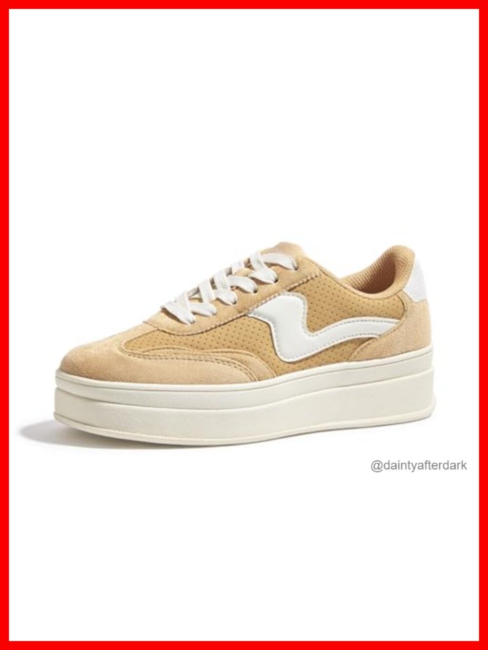 Women's Platform Fashion Sneakers Thick Sole Faux Leather Suede Lace-Up